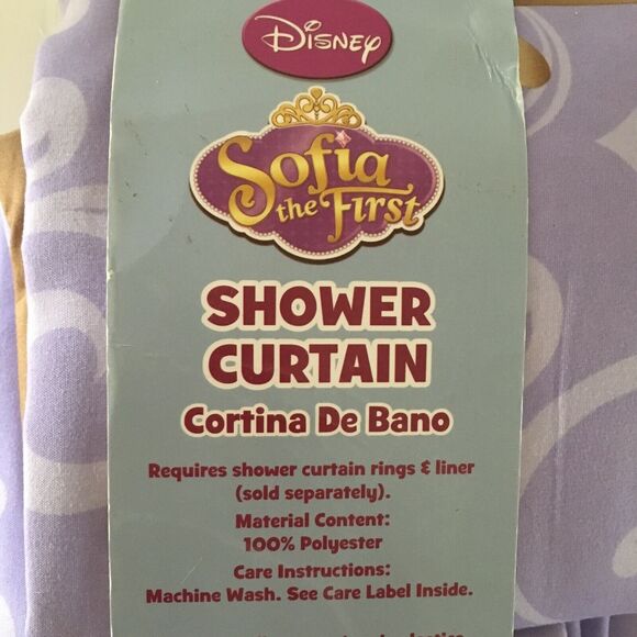 Disney Sofia The First Sofia Scrolls Shower Curtain New in Package - Picture 4 of 4